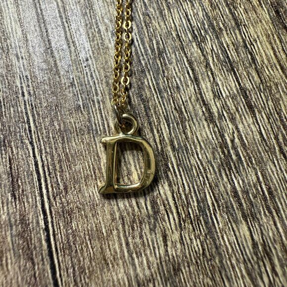 Gold Tone Initial “D” Necklace - Picture 1 of 7
